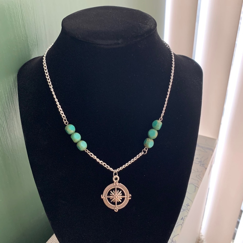 Beaded compass necklace